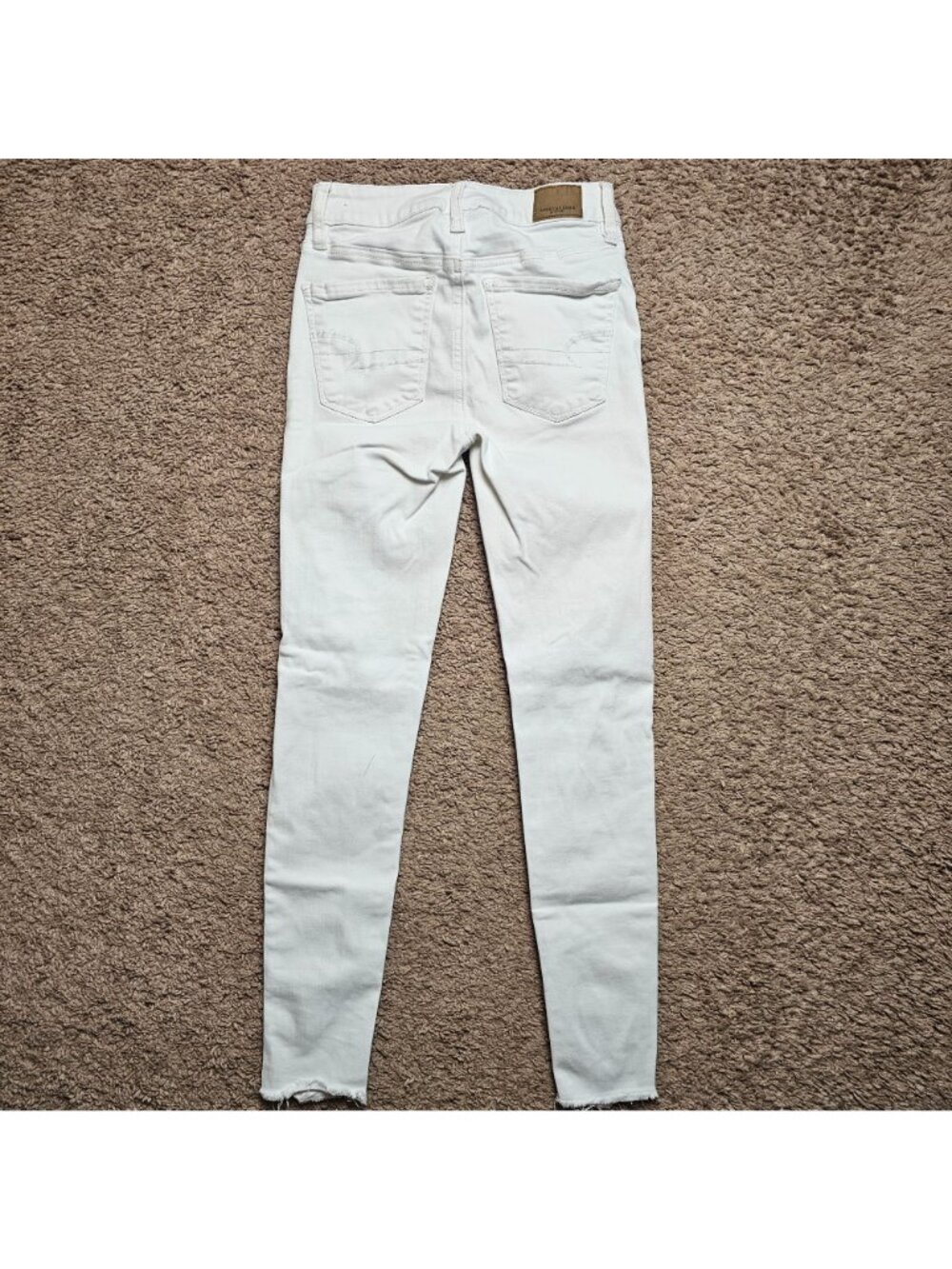 American Eagle Jeans Womens 0 25x27 White High Rise Jegging Denim Distressed - Picture 4 of 9